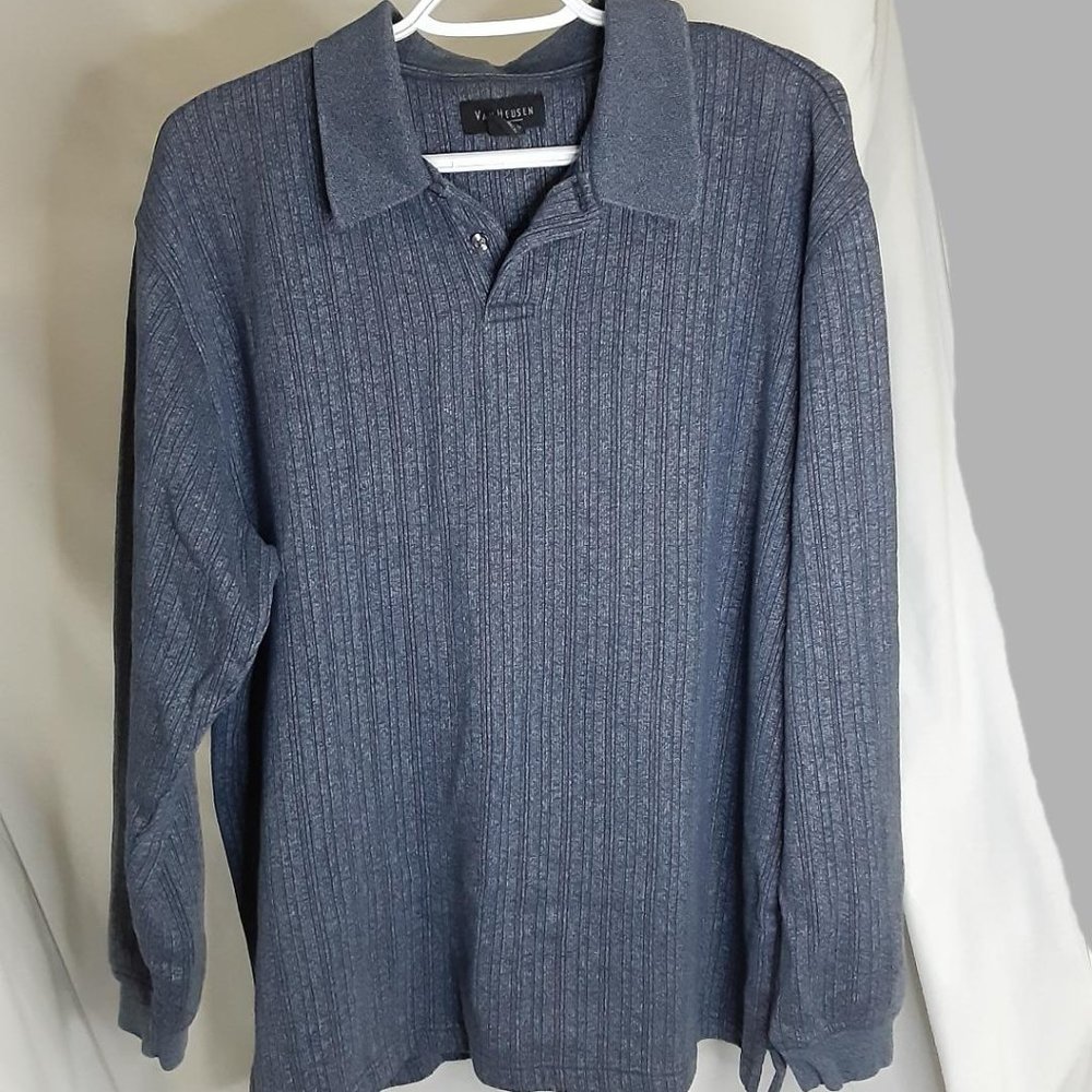 Van Heusen Mens Long Sleeve Collared Fall/Winter Top Size Large